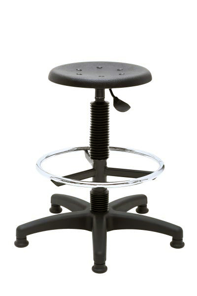 Табурет лабораторний Polo Black п/у /шарнири/рінг